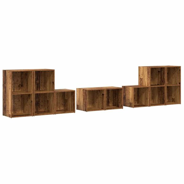 vidaXL TV Cabinet Set Wall-mounted 8 pcs Old Wood Engineered Wood