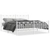 vidaXL Metal Bed Frame without Mattress with Footboard White 180x200cm