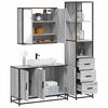 vidaXL 3 Piece Bathroom Furniture Set Grey Sonoma Engineered Wood