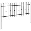 vidaXL Spike Fence Black 200 x 130 cm Powder-Coated Steel