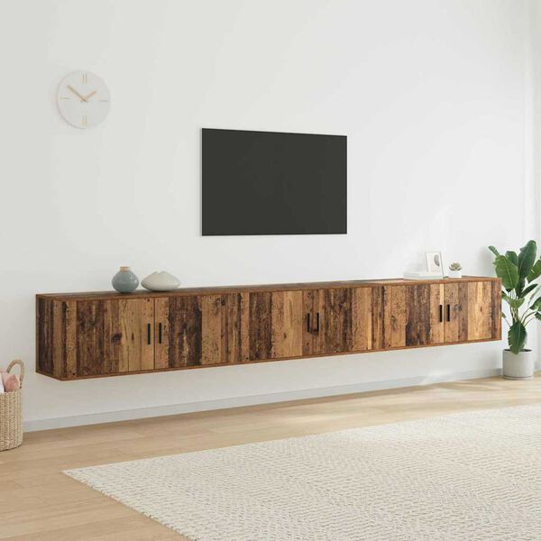 vidaXL Wall-mounted TV Cabinet Set Old Wood Engineered Wood