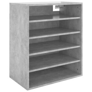 vidaXL Shoe Cabinet Concrete Grey 60x35x70 cm Engineered Wood