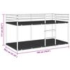 vidaXL Bunk Bed without Mattress White 75x190 cm Steel