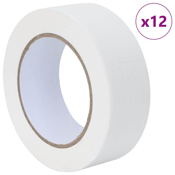 vidaXL Painter Masking Tapes 12 pcs White 38mm x 50m Paper