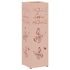 vidaXL Rain Umbrella Stand with Storage Pink 15.5 x 15.5 x 49 cm Steel