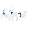 vidaXL LED Reindeers 3 pcs Cold White Fabric