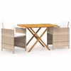 vidaXL Garden Dining Set | Beige | Solid acacia wood | Medium