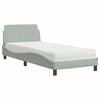 vidaXL Bed with Mattress "Dover" Light Grey Single Velvet