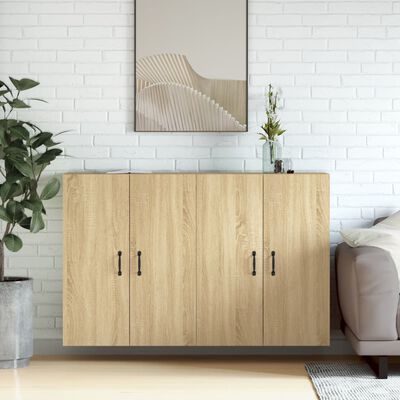 vidaXL Wall Mounted Cabinets 2 pcs Sonoma Oak Engineered Wood