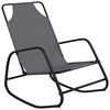 vidaXL Rocking Sun Loungers 2 pcs Grey Steel and Textilene