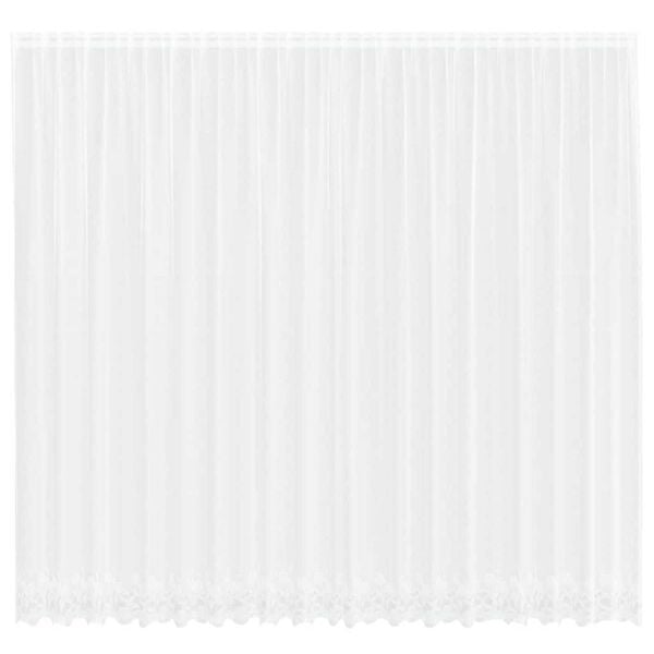 vidaXL Lace Curtain with Curtains Floral White 260 x 500 cm Polyester