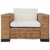 vidaXL Armchair with Cushions Natural Rattan