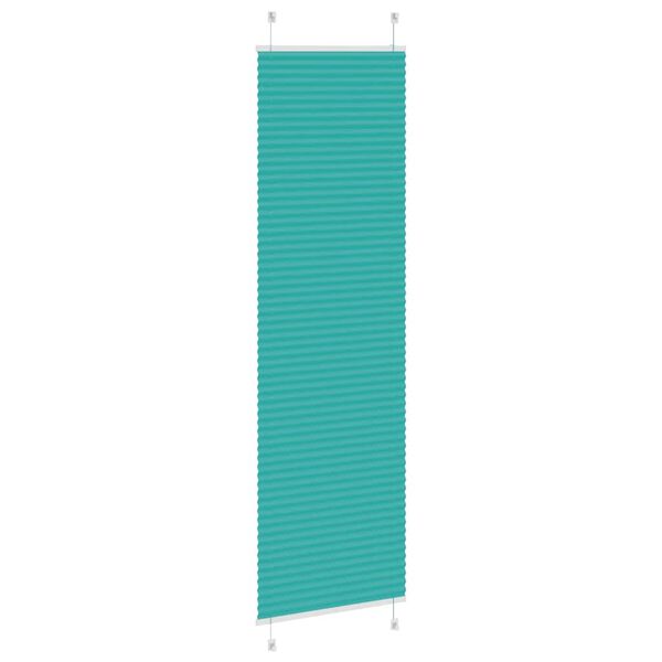 vidaXL Pleated Blind Petrol Green 65x200 cm Fabric Width 64.4 cm Polyester