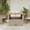 vidaXL Garden Table Beige 110x110x71 cm Poly Rattan and Acacia Wood