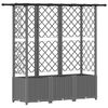 vidaXL Raised Bed with Trellis and Roof Light Grey 163.5 x 40 x 136 cm