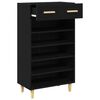 vidaXL Shoe Cabinet Plain Black Oak 60 x 35 x 105 cm Engineered Wood