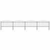 vidaXL Garden Fence with Spear Top Steel 714.5x150 cm Black