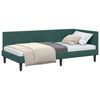 vidaXL Corner Bed Frame Dark Green 100 cm x 200 cm Velvet