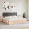 vidaXL Bed Frame with Upholstered Headboard Dark Grey 180 x 200 cm