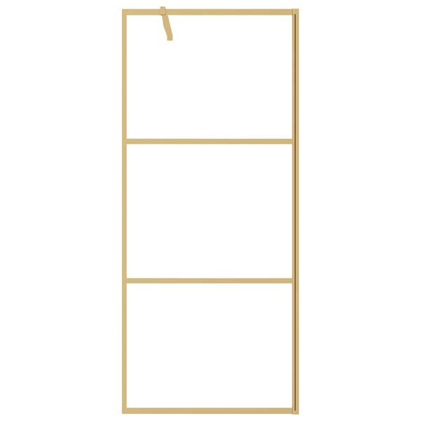 vidaXL Walk-in Shower Wall with Clear ESG Glass Gold 80x195 cm