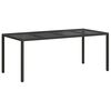 vidaXL Garden Dining Table Black 190 x 90 x 75 cm Poly Rattan