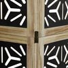 vidaXL Room Divider 5 Panels Brown and Black Solid Wood Paulownia