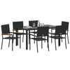 vidaXL Garden Dining Set 7 pcs Black Poly Rattan
