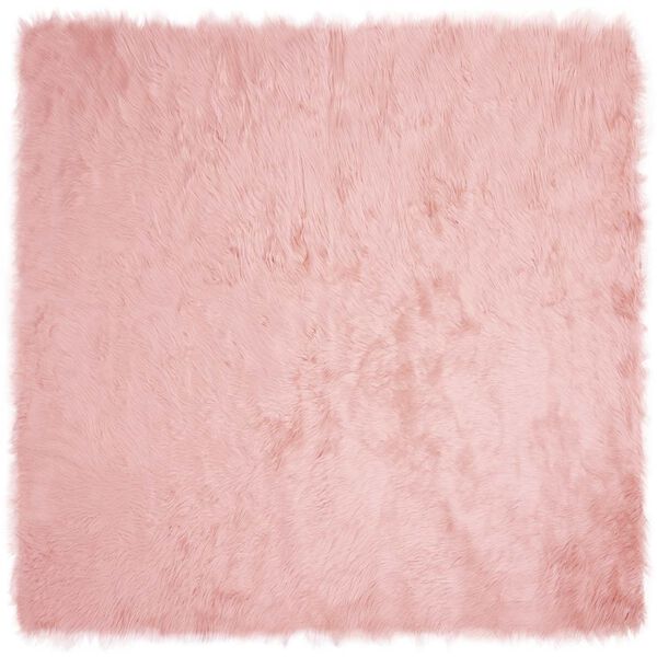 vidaXL Faux Sheepskin Rug Tafalla Pink 120 x 120 cm Polyester