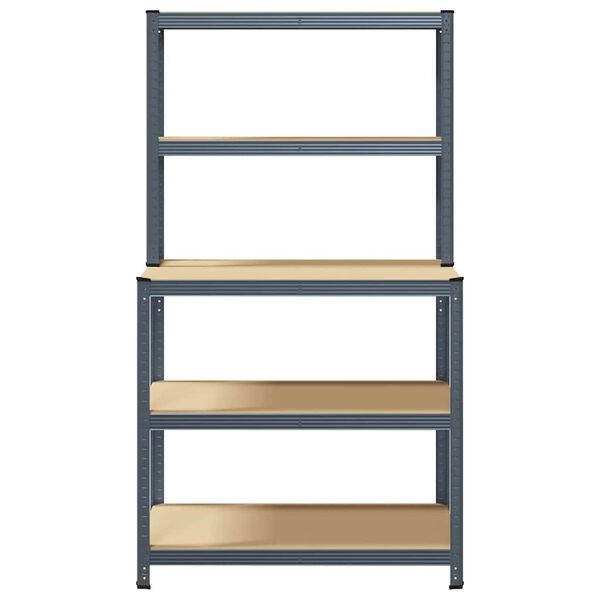 vidaXL 5-Layer Work Table with Shelves Anthracite Steel&Engineered Wood