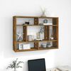 vidaXL Wall Shelf Smoked Oak 75x16x55 cm Engineered Wood