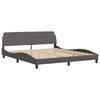 vidaXL Bed Frame without Mattress "Zadar" Grey 180x200 cm Super King Faux Leather