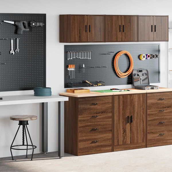 vidaXL Garage Cabinets 2 pcs Brown Oak Engineered Wood