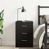 vidaXL Bedside Cabinet Black 38x35x56 cm Engineered Wood