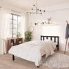 vidaXL Bed Frame without Mattress Black Solid Wood Single