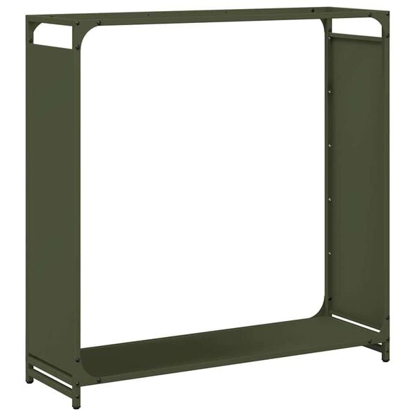 vidaXL Firewood Rack Olive Green 90x28x90 cm Cold-rolled steel