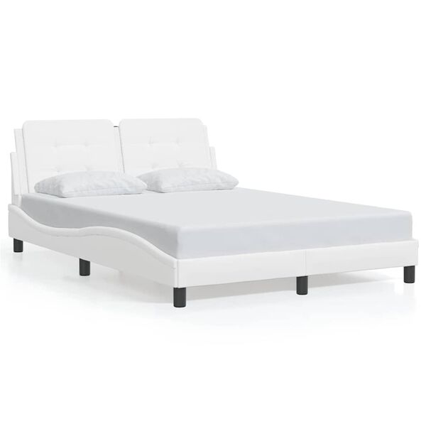 vidaXL Bed Frame without Mattress "Zadar" White 140x200 cm Faux Leather