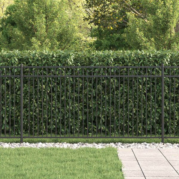 vidaXL Spike Fence Black 200 x 150 cm Powder-Coated Steel