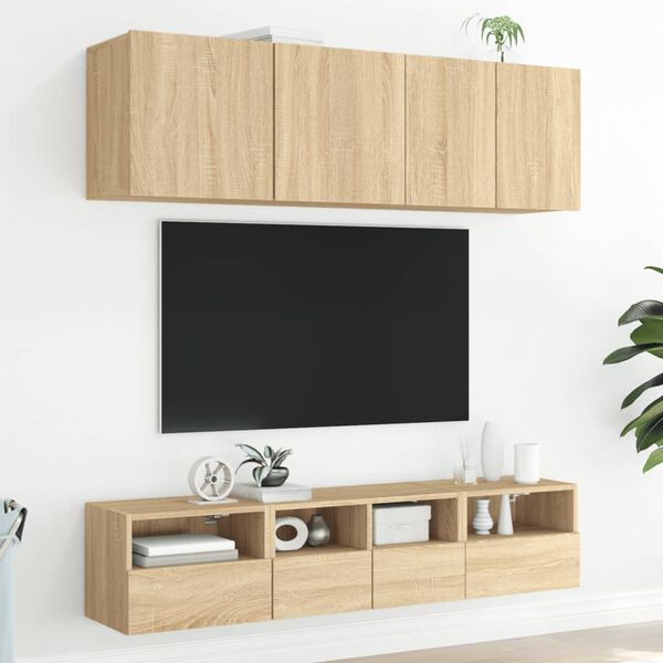 vidaXL 5 Piece TV Wall Units Sonoma Oak Engineered Wood