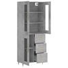 vidaXL Highboard Concrete Grey 69.5x34x180 cm Engineered Wood