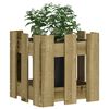 vidaXL Garden Planter with Fence Design 30x30x30 cm Impregnated Wood Pine