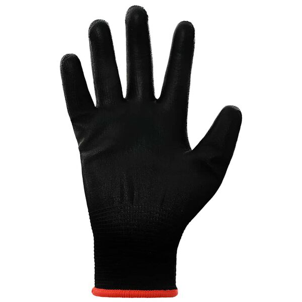 vidaXL Work Gloves 12 pcs Black 7 / S Polyester