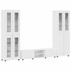 vidaXL TV Cabinet Set FLORIN 3 pcs High Gloss White Engineered Wood