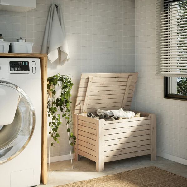 vidaXL Storage Box with Lid RANA 80x49x54 cm Solid Wood Pine