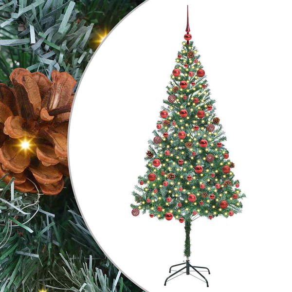 vidaXL Artificial Christmas Tree with Stand Green 180 cm PVC and Steel