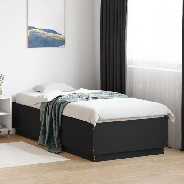 vidaXL Bed Frame with LED without Mattress Black 100x200 cm