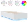 vidaXL Bed Frame with LED without Mattress White 90x200 cm