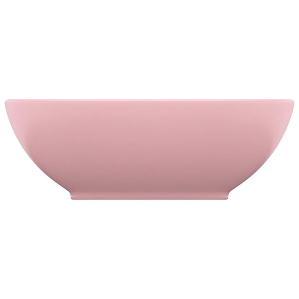 vidaXL Luxury Basin Oval-shaped Matt Pink 40x33 cm Ceramic