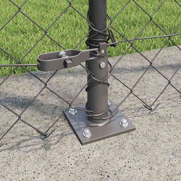 vidaXL Fence Post Grey 10 x 1.5 m (60 x 60 mm mesh) Steel and PVC