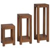 vidaXL Plant Stand 3 pcs Natural 25 x 25 x 80 cm Solid Teak Wood