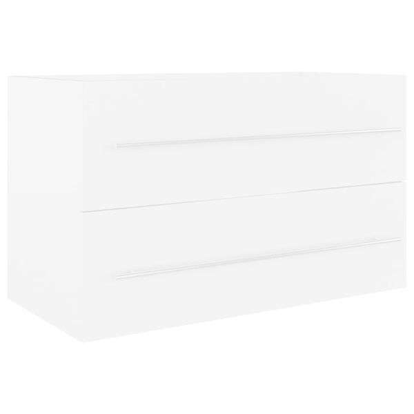 vidaXL Sink Cabinet with Built-in Basin White Engineered Wood